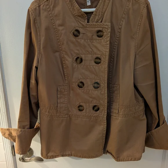 OLD NAVY Vintage Women's Military Style Tan Double-Breasted Jacket | XL - Picture 1 of 5